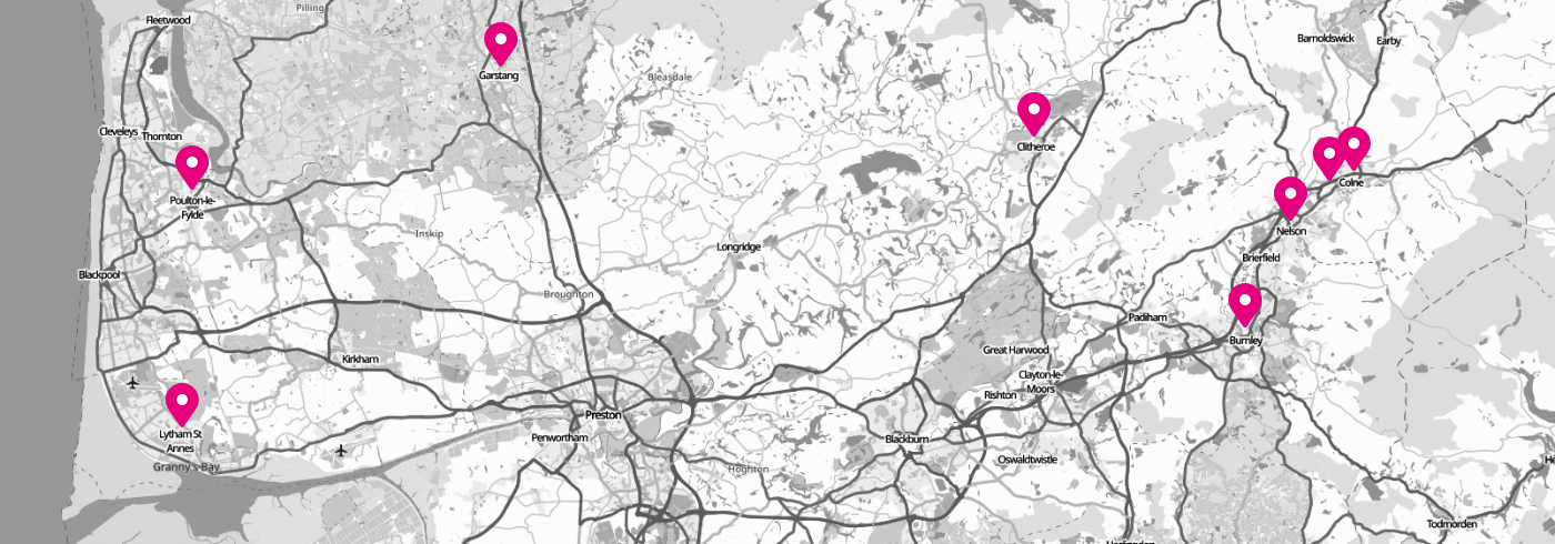 Map of Marsden Building Society Branches in Lancashire